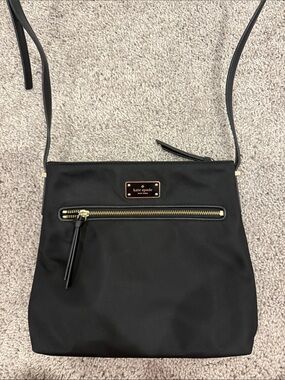 kate spade Black Nylon Crossbody with Gold Hardware